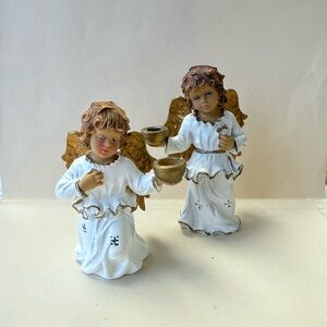 Vintage Fontanini Depose Angel Taper Candle Holders 4993 & 4994